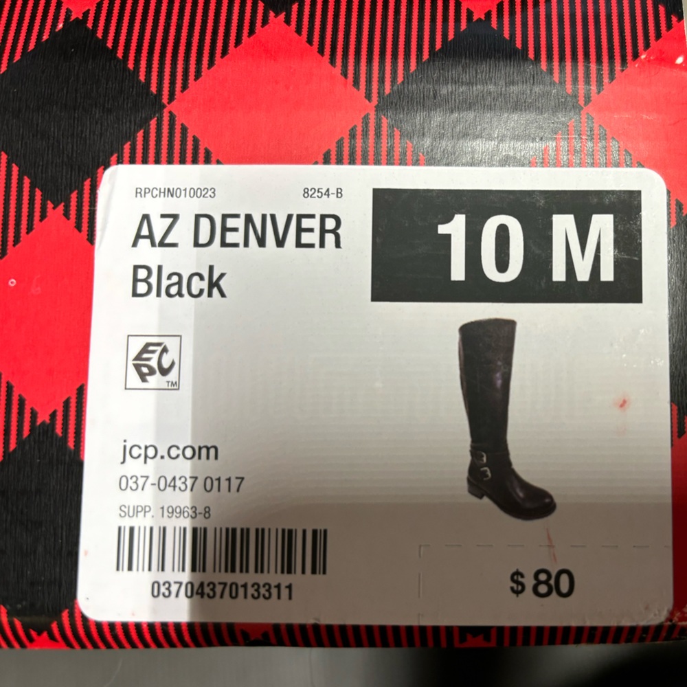 Black size 10 women knee high Arizona jean co boots. Lightly worn